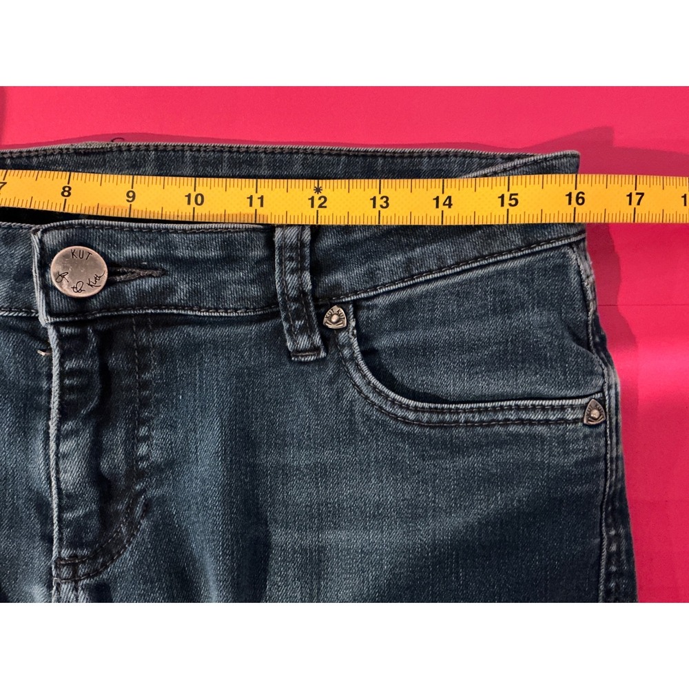 Kut from the Kloth Womens Mia‎ Mid Rise Slim Fit Skinny Jeans Sz 8P Dark Wash - Picture 6 of 8